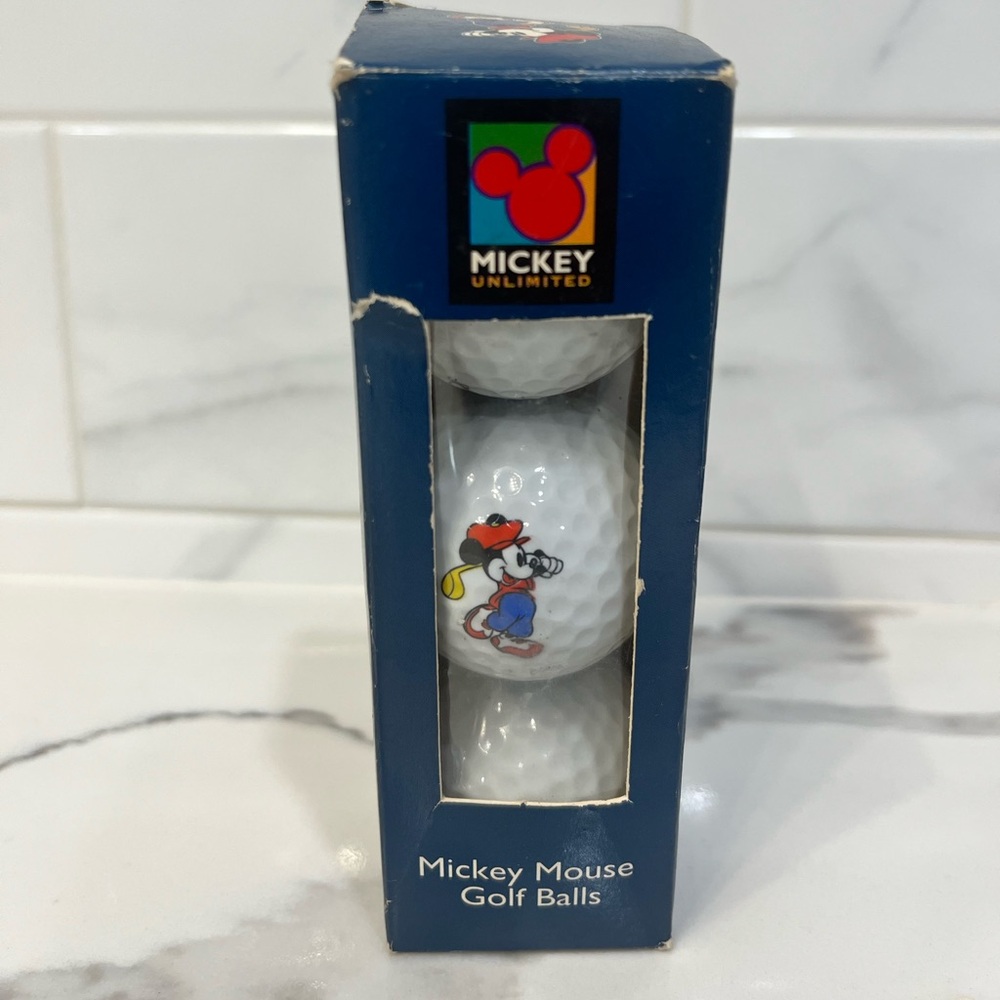 Vintage Mickey Mouse Disney Titleist 3 Pack Golf Balls‎ Made in USA